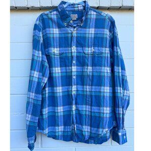 Vintage J.Crew Madras Plaid Cotton Shirt L Mauritius